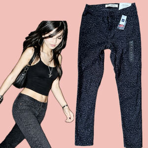 GAP 1969 Leopard Print Skinny Jeans Y2K Emo Stretch Low Rise 27